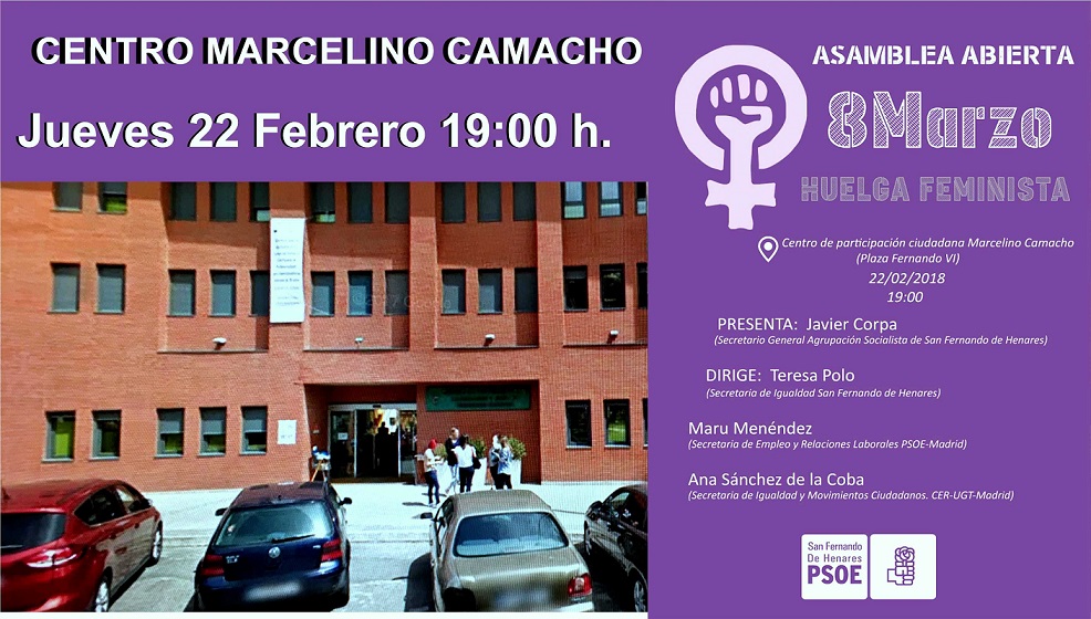Jueves 22 de Febrero a las 19 h., en el Centro de Participación Ciudadana Marcelino Camacho.