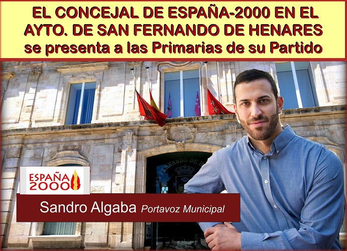 El concejal, Sandro Algaba,  se presenta a las Primarias de su partido España 2000.