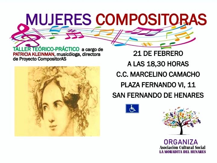 Taller Teórico-Práctico “Mujeres Compositoras” el 21 de Febrero en el C.C. Marcelino Camacho.