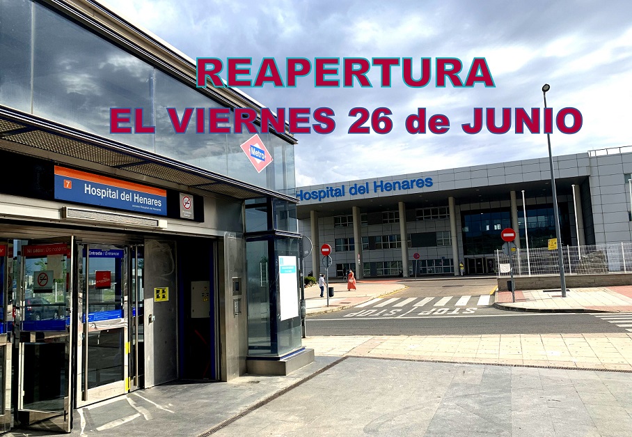 La estación de Metro de Hospital del Henares FUNCIONARÁ desde el próximo viernes 26 de Junio.