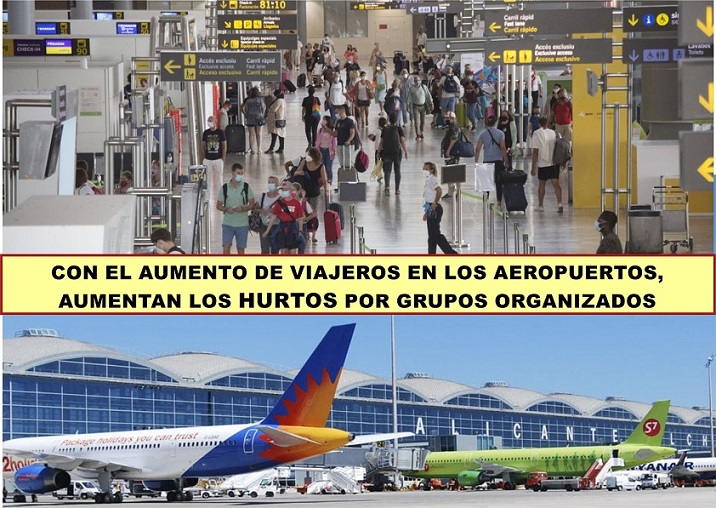 La bajada de la incidencia del COVID ha supuesto un aumento de viajeros en España, pero a su vez están  aumentando los Hurtos en los aeropuertos.