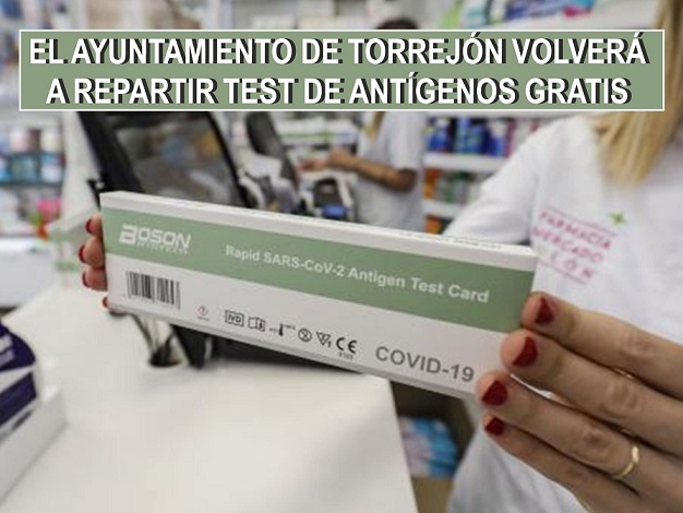 El Ayuntamiento de Torrejón volverá a repartir gratis autotest de antígenos a sus vecinos.