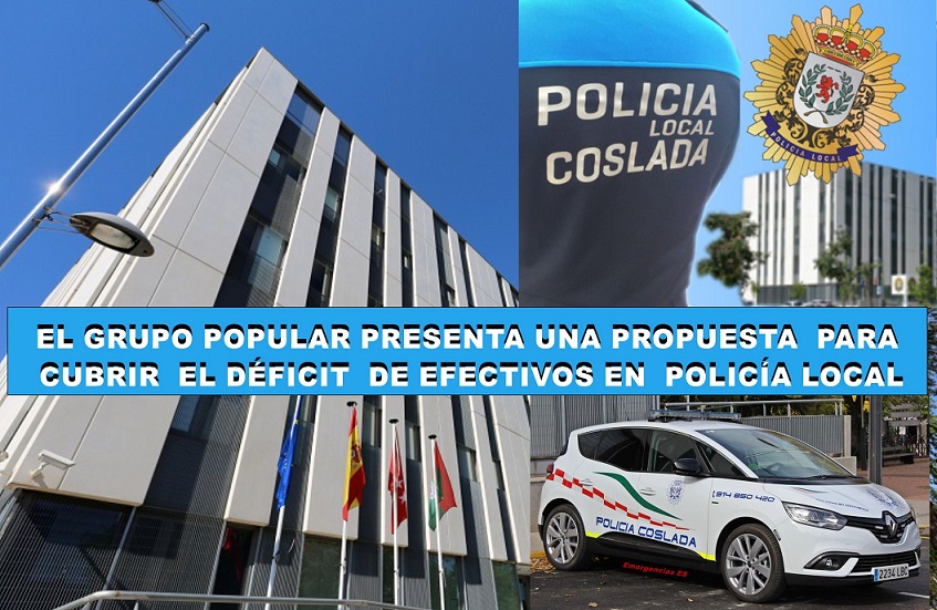 Los Populares de Coslada registran una moción para reponer efectivos en el cuerpo de Policía Local.