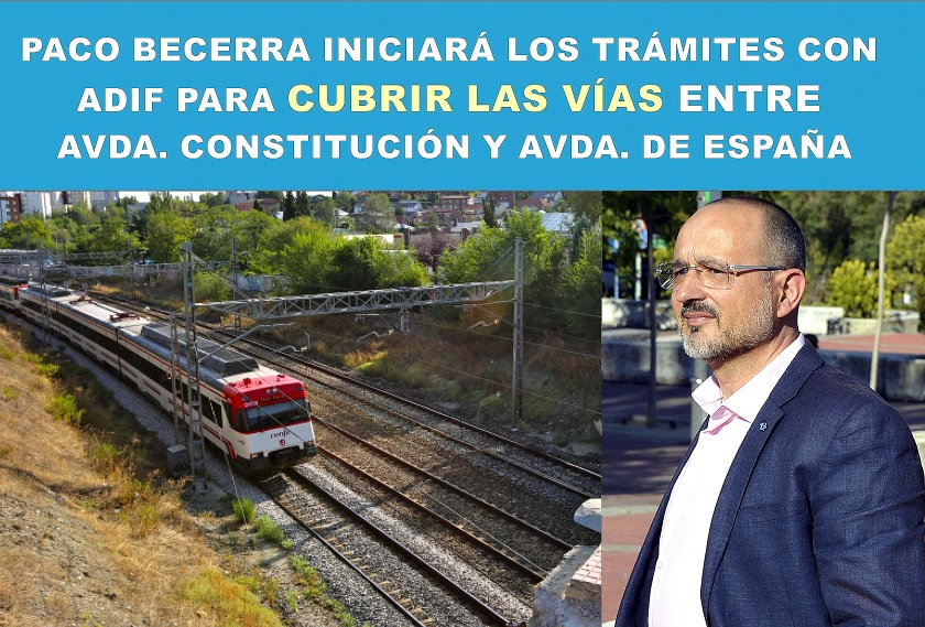 Coslada: Paco Becerra se compromete a iniciar los trámites  con ADIF para cubrir el tramo de vías entre Avenida de la Constitución y Avenida de España.