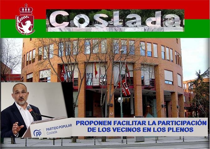 El PP de Coslada, propone mejorar la participación de los vecinos en los plenos Municipales.